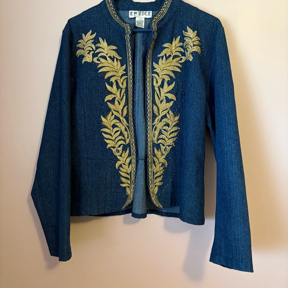 Entice Denim Embroidered Jean Jacket
